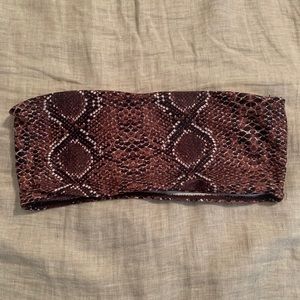 Snake print bikini tube top